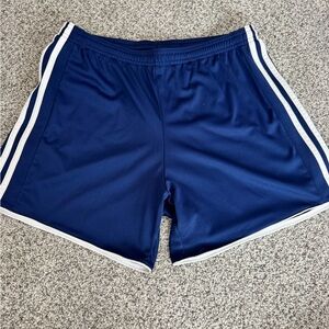 adidas Blue Athletic Shorts with White Trim
